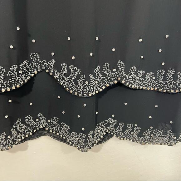 Ted Baker Black Beaded Crystal Overlay Sleeveless Dress Size 3 Or Medium - Picture 5 of 15